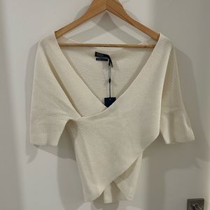 Ralph Lauren Wrap Crop Style Cashmere Sweater